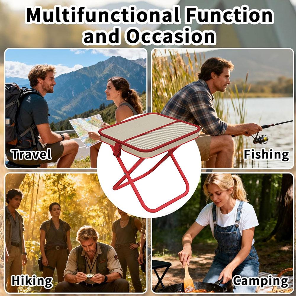 Portable Mini Folding Backpack Stool Outdoor Adjustable Chair with Carry Bag Lightweight Camping Hiking Folding Fishing Stools