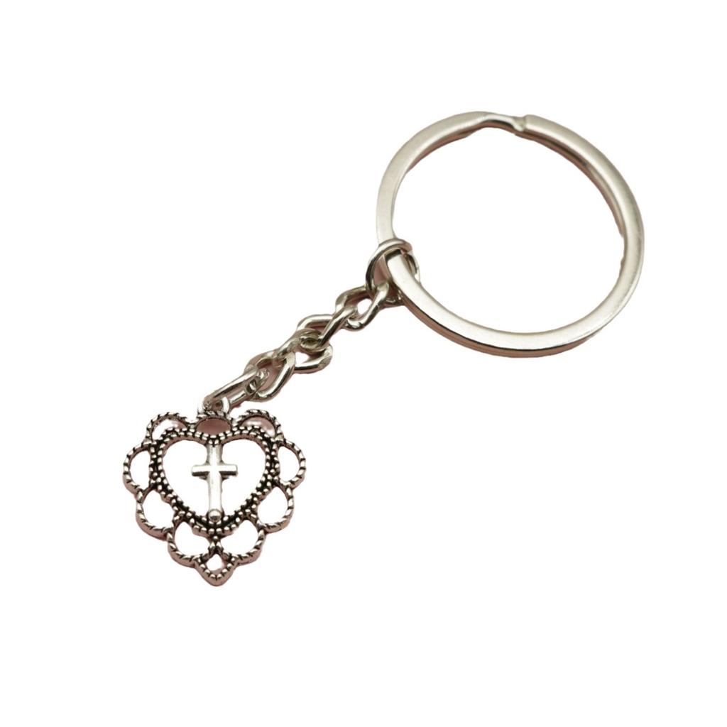 Populární Šperk Jednoduchý Láska Kříž Klíčenka Přívěsek