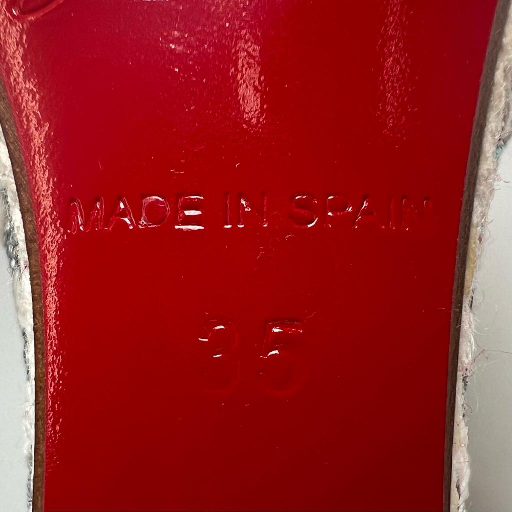 Pristine Christian Louboutin Sandals spike stud wedge sole Silver beige 35 Used