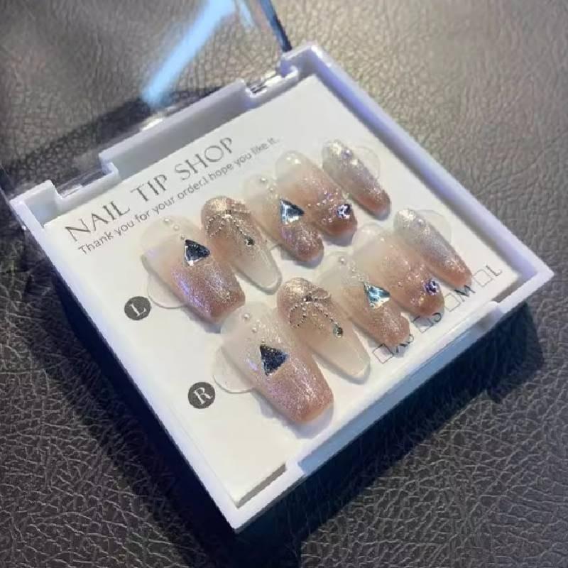 

Ручная работа Носимые ногти Мода Повседневный Простой Изысканный Классический Стиль Наклейки для ногтей L