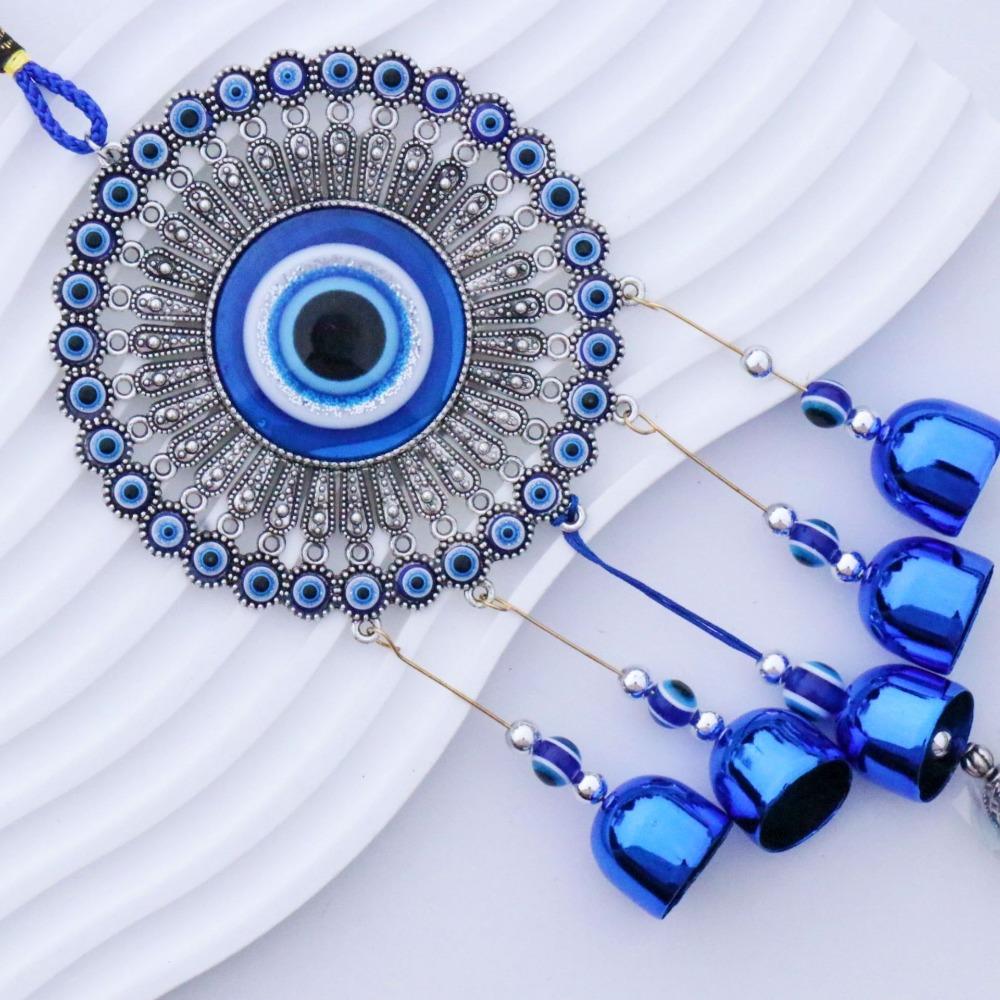 Wind Chimes Blue Eyes Bell Metal Pendant Ethnic Style Wall Hanging Car Hanging