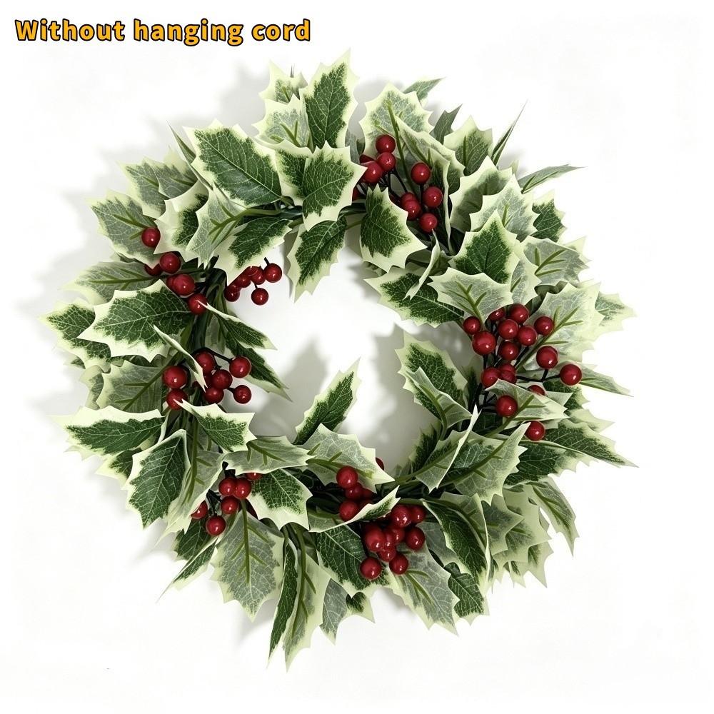 Realistic Artificial Berries Wreath Green Leaves Artificial Garland  Home Xmas Decor