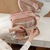 1Pc Ladies' Multi Functional Makeup Bag - Large Capacity Portable Travel Cosmetics Storage Box