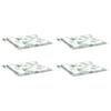 Chair Cushions 4 Pcs Leaf Pattern 40 X 40 X 4 Cm Fabric