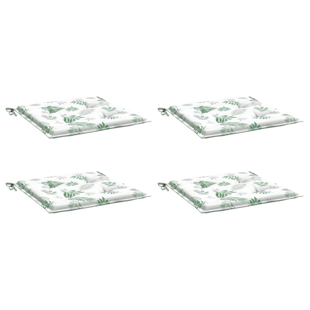 Chair Cushions 4 pcs Leaf Pattern 40 x 40 x 4 cm Fabric