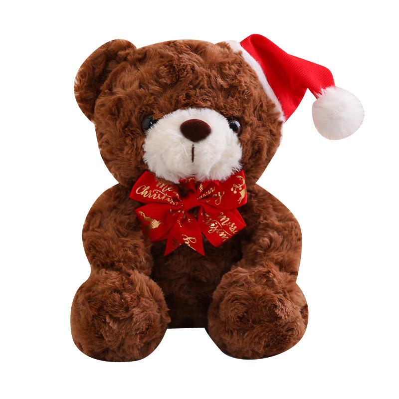 Cute Christmas Teddy Bear Doll Plush Teddy Bear Hug Bear Doll Children's Companion Soothing Ragdoll Doll