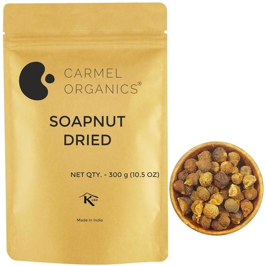 

CARMEL ORGANICS Soapnut/Reetha Whole 300g | Pure Reetha Pods | Natural Hair Cleanser & Conditioner& Eco-Friendly, No Added Preservatives 300GM