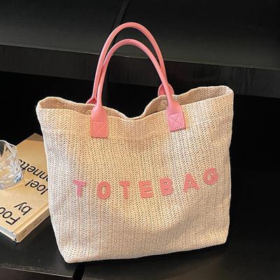 Borsa a Tote da Tempo Libero al Mare di Grande Capacità con Design Semplice a Spalla Singola e Sotto Braccio