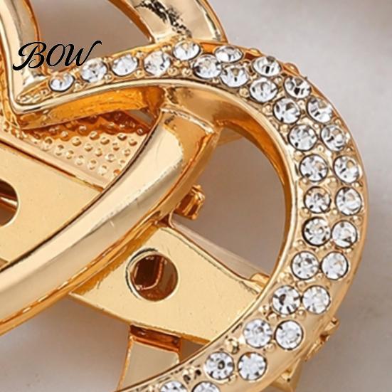 Multi-purpose Jewelry Pin Double Layered Love Heart Brooch, Rhinestone Lapel for Men Non-slip Brooch Women, Decorative Badge Clothes Bag Hat