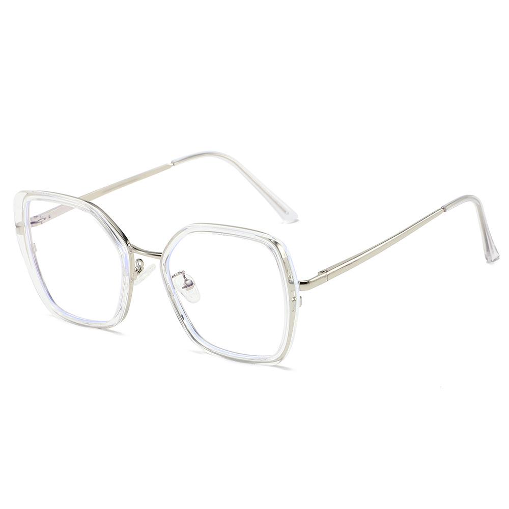 Unisex Trendy Large-Frame Color-Changing Glasses: Fashionable Blue Light Blocking Lenses That Enhance Complexion.