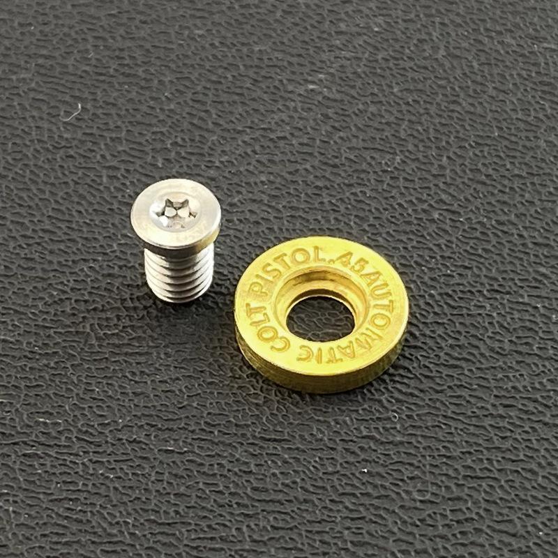 10 sets Messing + 416 roestvrij staal M4 Bevestigingsschroef klinknagel voor CNC-snijder DIY Recht zakmes gereedschap handvat Bevestigingsmoer