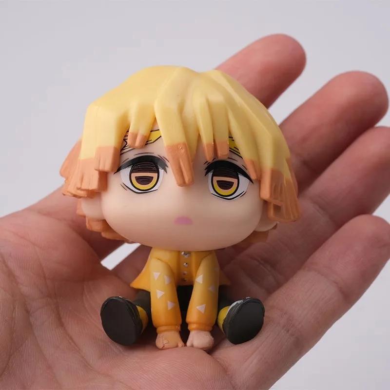 Demon Slayer Anime Kawaii Figure Model Tanjirou Nezuko Zenitsu Inosuke Kimetsu No Yaiba Pvc Collect Desktop Decoration Toys