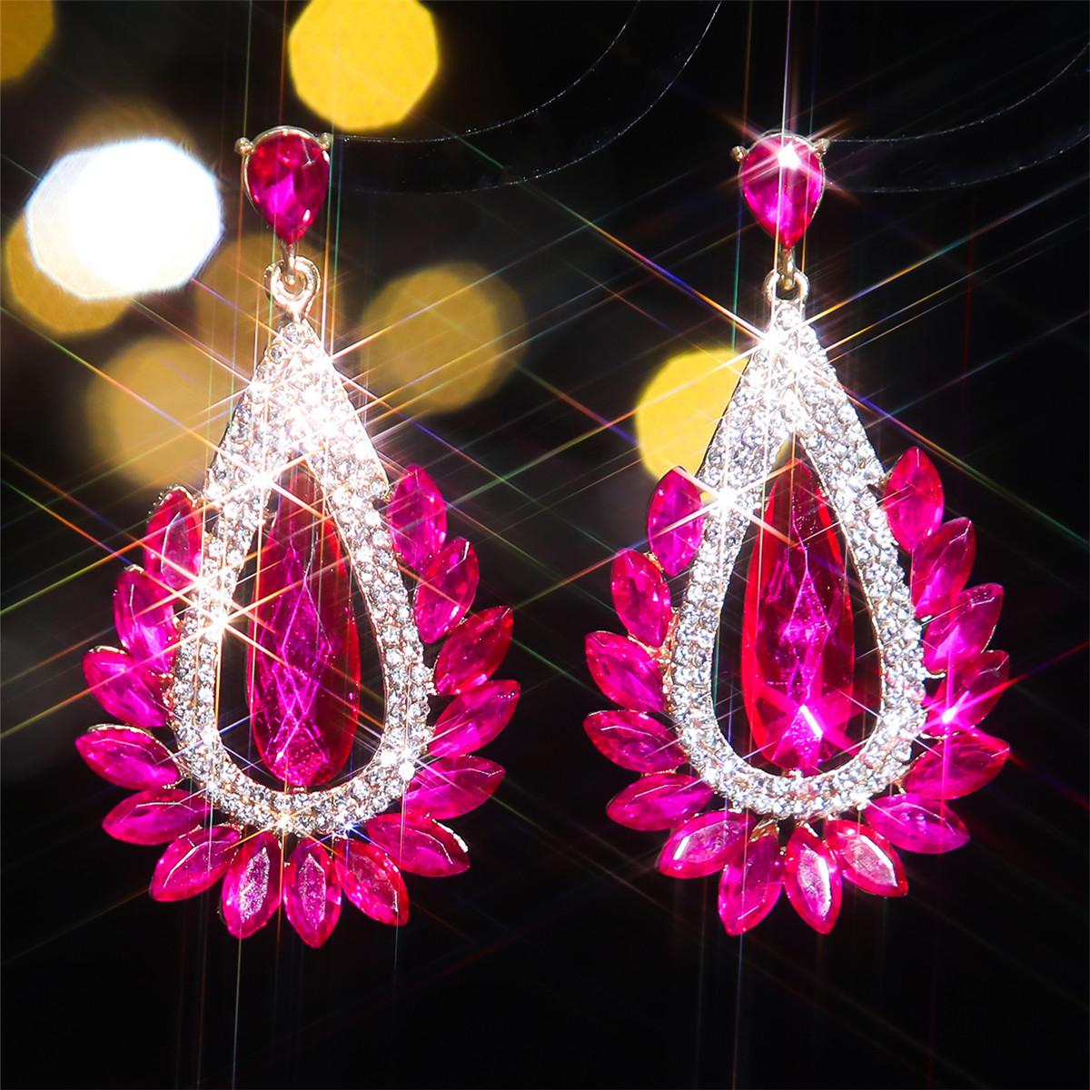 

Европейские и американские модные серьги со стеклянными стразами для женщин, серьги-гвоздики с каплями воды и преувеличенной индивидуальностью