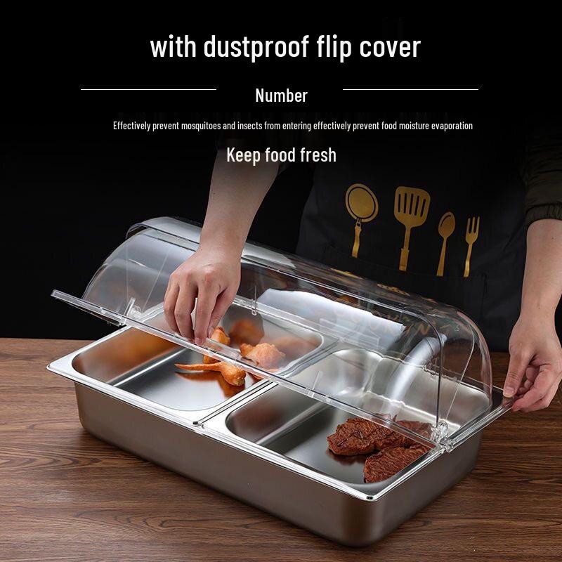 Zhebu Stainless Steel Food Display Tray with Lid