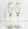 Luxury Gold-Rimmed Crystal Champagne & Wine Glasses - Elegant Stemware for Dining Table Clubs Display Rooms Decorative Glassware