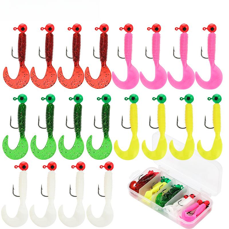 

Рыболовные джиг-головки Крючки Набор мягких приманок Рыболовные мягкие приманки-черви 3.5g