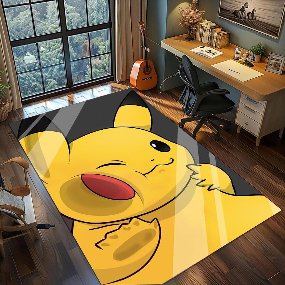 

Pikachu Home Ornament Carpet Rug, Large Area Non Slip Washable Floor Mat Gamer Room Bedroom.-TING 60x90cm
