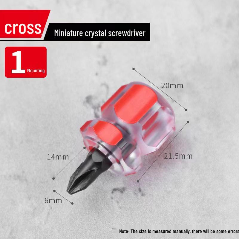 Compact Mini Two-Way Screwdriver: Short Handle, Interchangeable Phillips, Slotted, Torx Heads