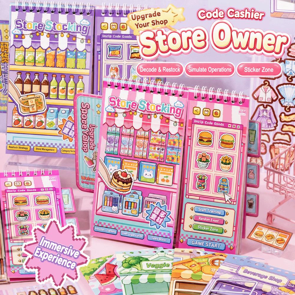 Store Stocking 3D Scene Sticker Book 10 Scenes PET Landscape Scene Sticker DIY Crafts Stacking Sticker Miniature Scene Sticker