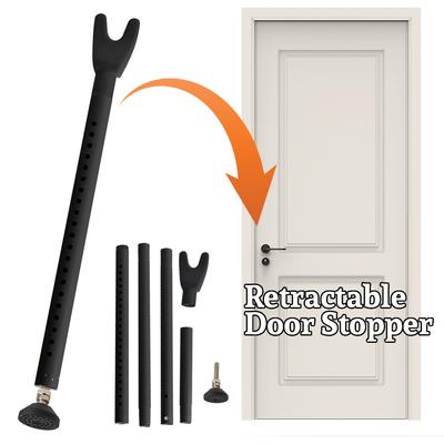 Spring Door Stopper Adjustable Baseboard Door Bumper Security Bar for Apartment Security Home Protection