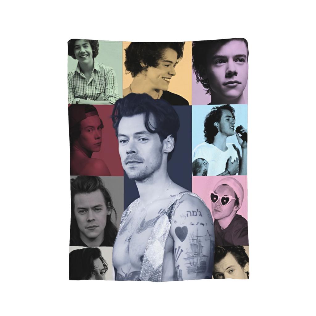 Harry Styles Deka Korálový Fleece Plyš Tištěná Prodyšná Lehká Tenká Přehozovádeka pro Domácnost Pohovku Přehoz na Postel