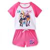 Kids' Stylish Kpop Demon Slayer Summer Two-Piece Set: Short Sleeve T-shirt & Shorts