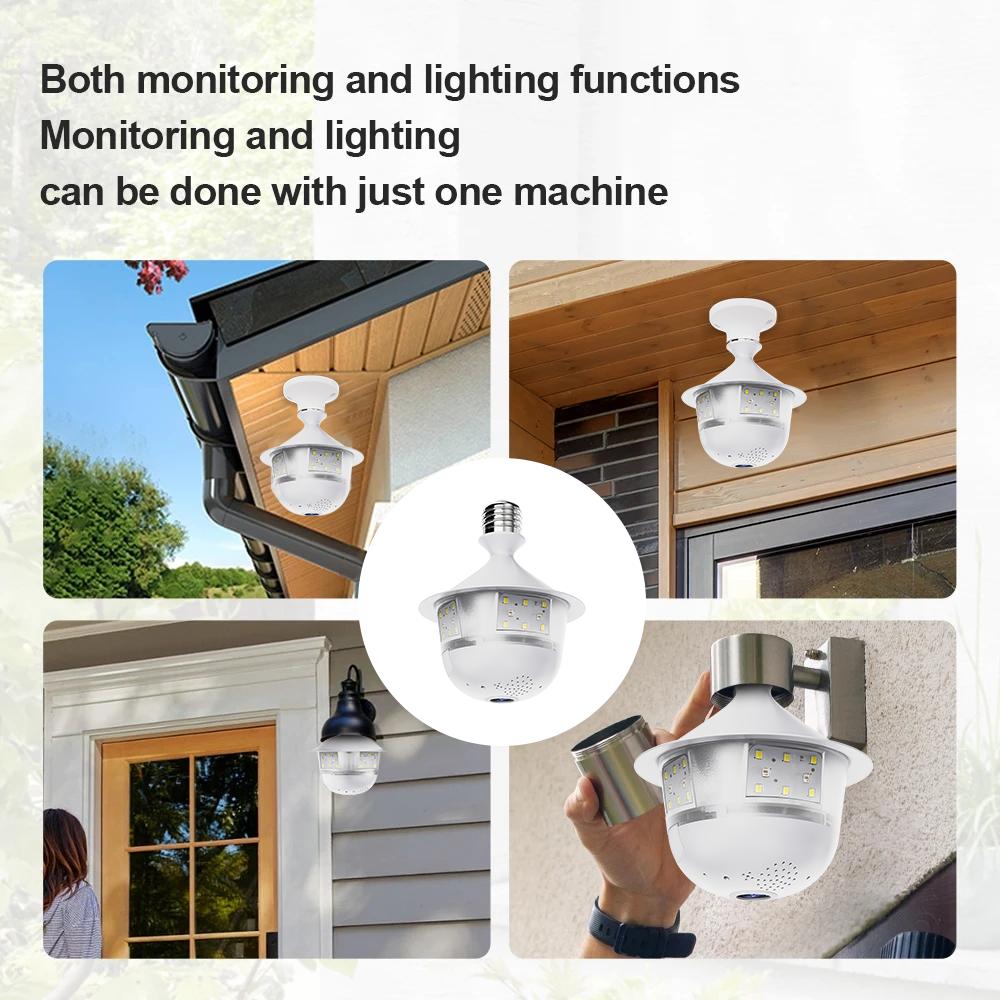 Bezpečnostní kamera v žárovce WiFi, Plnobarevné noční vidění, Obousměrná hlasová komunikace, Bezdrouhlé automatické sledování, 360° panoramatický rybí oko, Vnitřní IP CCTV kamera