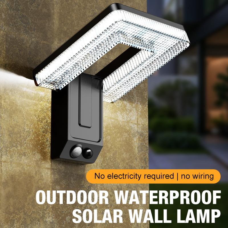New Solar Outdoor Led Garden Wall Light, a Variety of Modes of Waterproof Motion Sensor, for Garden Garden Road Safety Lighting
