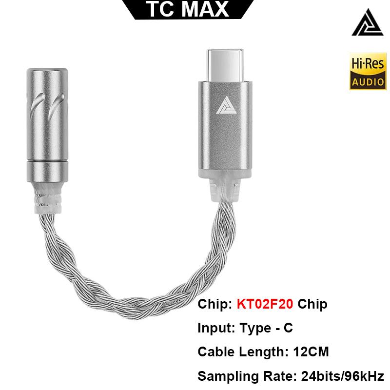 QKZ TC MAX Pro USB Type C To 3.5mm Headphone Amplifier Audio Decoder IEM AMP Mobile Phone Adapter HiFi DAC CX31993/KT02F20 Chip
