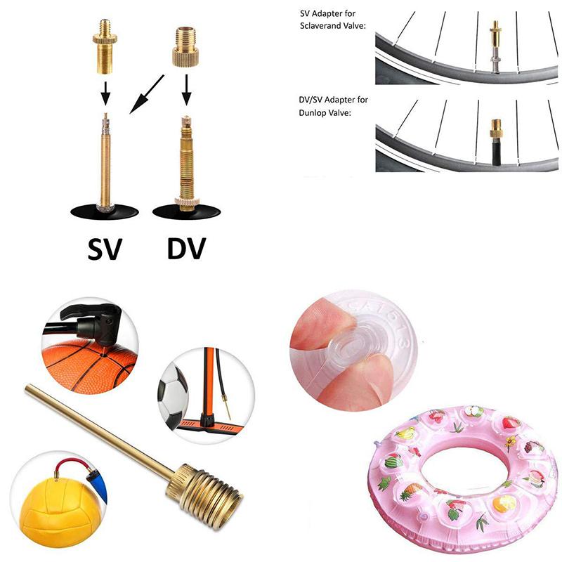 4Pcs/Set Bicycles Wheel Tire Transfer Valve Adapter Brass Valve Nozzle Adapter Road & Mtb Tire Pump Nozzle Connectors Set