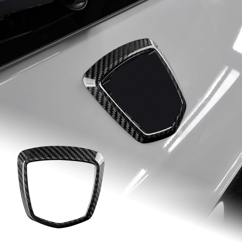 AIRSPEED Rear Logo Frame Cover Sticker for Abarth and 500 Hard Carbon Fiber Exterior Custom and Includes 595, 595C, 695, (2008-2023) - Parts. Stylish,