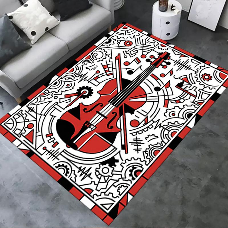 

2025 New Guitar Geometry Carpet Rug for Living Room Bedroom Home Sofa Decoration,Kids play Non-slip Floor Mat57 40x60cm( 15x23in )