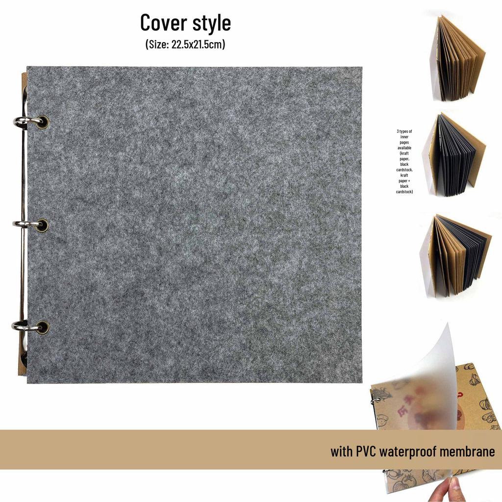 Hand-Painted Homemade Family Recipe Book - DIY Handwritten Kraft Paper Album
