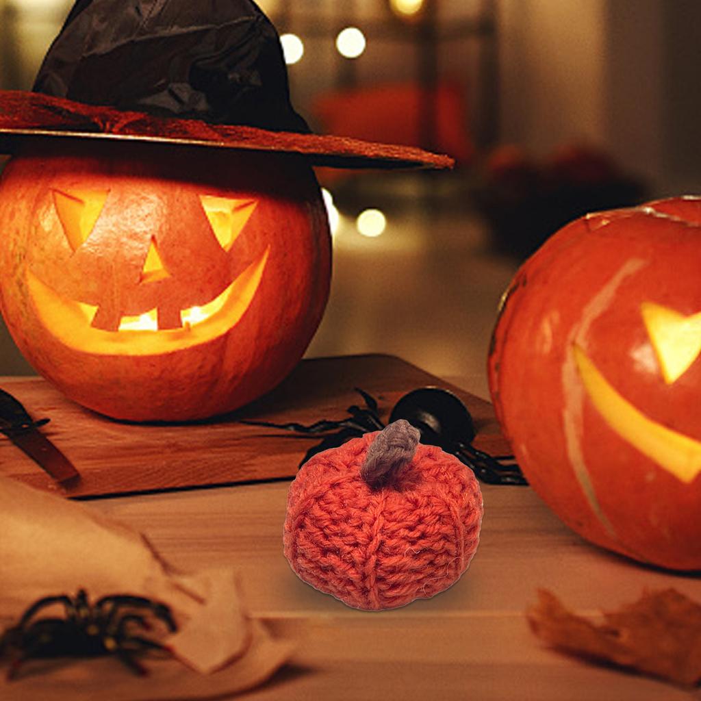 Funny Pumpkin Crochet Decorations Decorative Tiny Pumpkin 2025 Rustic Farmhouse Pumpkins Reusable Decorative Tiny Pumpkin Small
