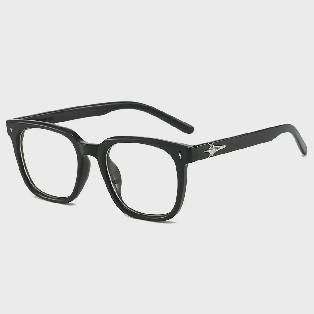 Damen Retro Quadratische Brille mit schwarzem Rahmen: Make-up-freies Werkzeug für eckige und runde Gesichter, kompatibel mit Korrektionsgläsern