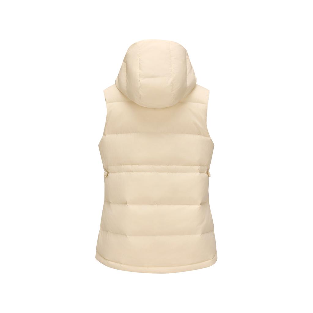 Skechers Comfort Sports Series Simple Comfortable Solid Color Aesthetic Down Vest Women vests Ivory P425W140-001J