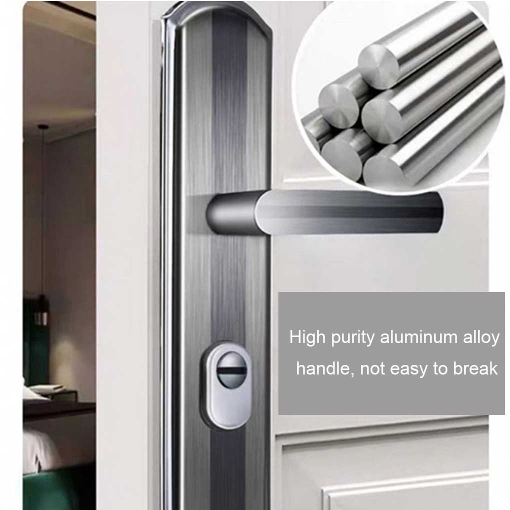 1 Pair Security Door Handle Entry Lever Stainless Steel Lock Panel