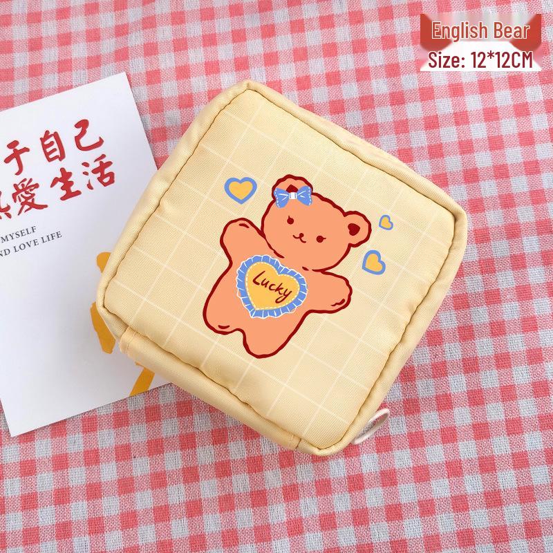 Cute Girly Heart Large-Capacity Sanitary Pad & Tampon Storage Bag, Travel Portable Mini Cosmetic Bag