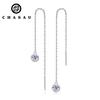 China Manufacturer Round Cut 5mm 0.5ct Moissanite 925 Sterling Silver Ladies Fashion Dangle Tassel Earrings