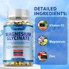 Hochreine Magnesiumglycin-Kapseln, 500 mg, Vitamin D3, Zinkkomplex-Formel, schützt die Knochen- und Gelenkgesundheit.