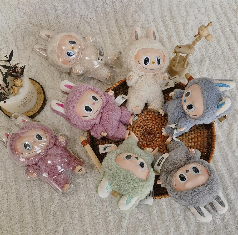 Kawaii Anime Figure Labubu1.0  Monster Vinyl Blind Box Series Heartbeat Macaron Doll Keychain Kids Gift Birthday Holiday Ornament Toy