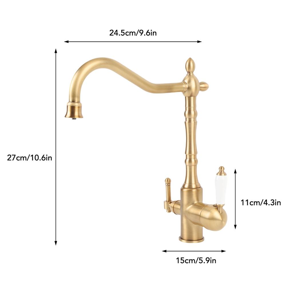 2 Handle Bathroom Faucet Bathroom Faucet Brass Rotatable 2 Handle Antique Sink Faucet Basin Mixer Tap for Lavatory Sink Vanity