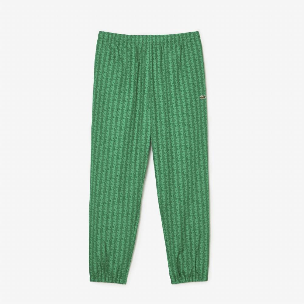 

LACOSTE Мужские спортивные брюки из полиэстера Tone on Tone Monogram [Зеленый]