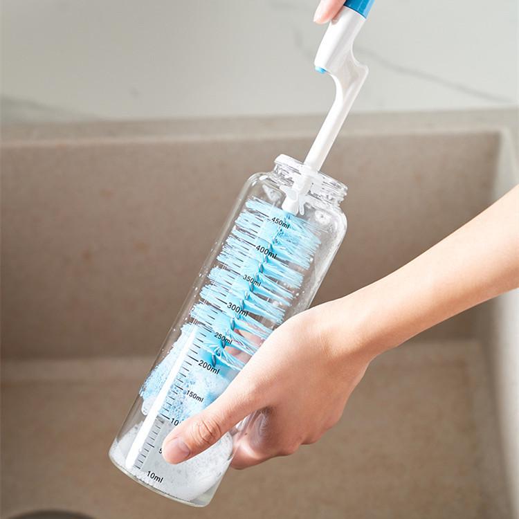 6079 Creative Long Handle Rotating Bottle Brush with Nylon Bristles