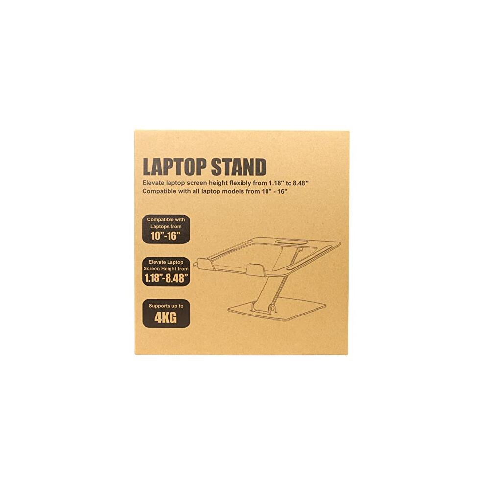 Laptop Stand Adjustable Height, Ergonomic Portable Laptop Riser Holder for Desk, Aluminum Foldable Laptop Computer Monitor Stands Compatible with