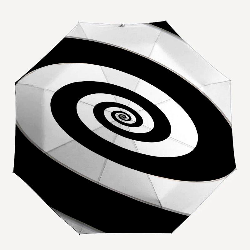 

1pc Target Circle umbrella with 8 iron ribs and a plastic handle, automatic opening and closing, portable and foldable1100