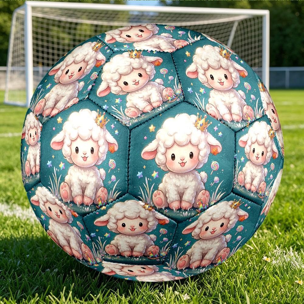 1pc Royal Lamb Fantasy Themed Soccer Ball, Size 5, Lightweight PVC Material, Outdoor Training Soccer Ball Gift. q62226