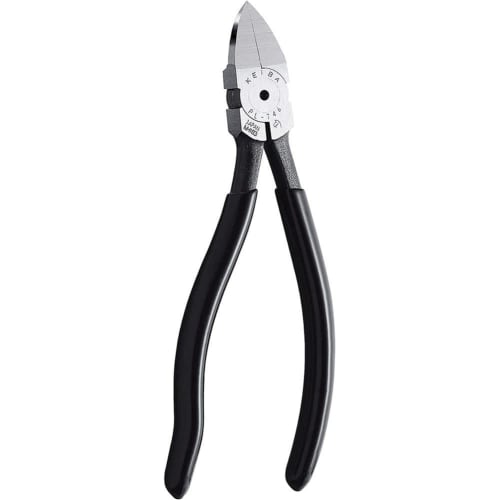 Keiba Ergonomic Cutting Nippers for Plastic, Right-Handed, Flat Tip, 150mm, PL-746