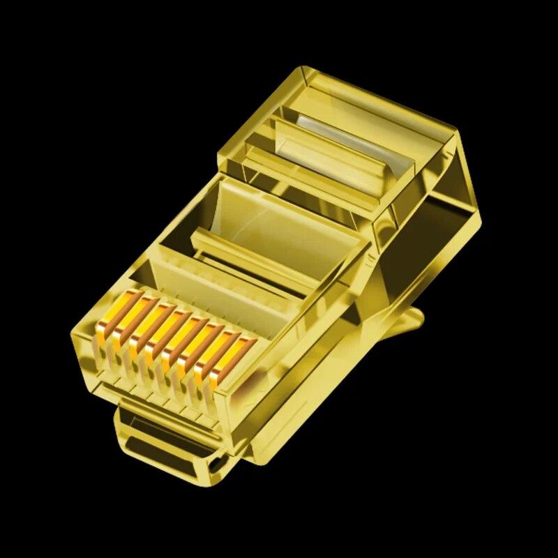 50PCS RJ45 Cat6 Pass Through Connectors, Assorted Colors EZ To Crimp Modular Plug for Solid Or Stranded UTP Network Cable