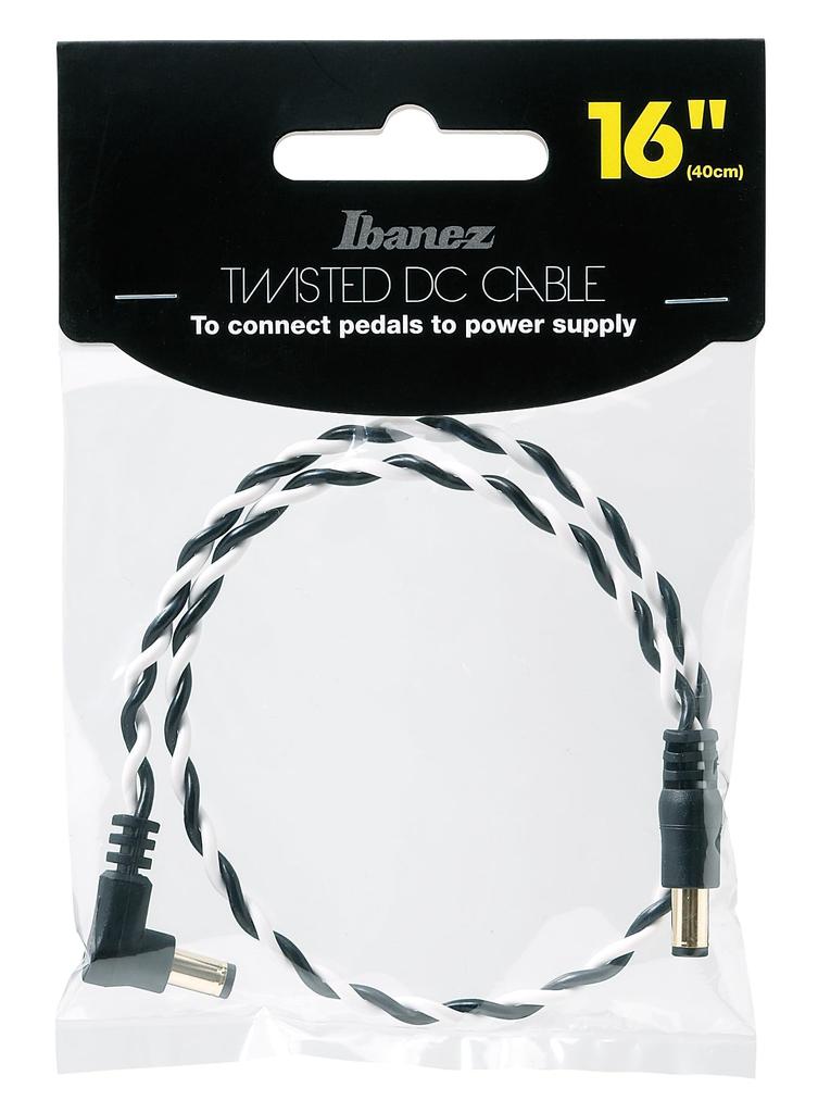Ibanez Twisted Pair DC Cable, White & Black, 40cm, DCT16-BWH